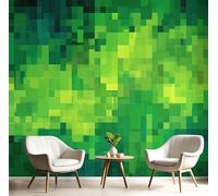 Abstract Mosaic Squares Wall Mural Photo Wallpaper, Retro Video Games 3D Printed Mural, Murals Wall Art Print for Bedroom Living Room Dining Room Home Decoration 400×280 Cm Green