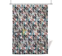 Abstract Mottle Shower Curtain for Bathroom, Pentagram Perforated Head Waterproof Cloth Fabric Bathroom Accessories Set with 12 Rust Proof Plastic Hooks, 36” x 72”