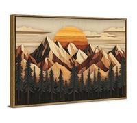 Abstract Mountain Canvas Wall Art Boho Mountains Pictures Wall Decor for Living Room Mountain Forest Landscape Wall Painting Nature Sunset Wilderness Artwork for Bedroom Office Home Decoration 30x40cm