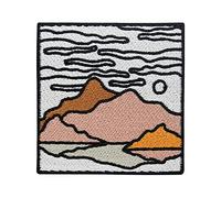 Abstract Mountain Landscape Iron-on Patch | Outdoor Mountains Embroidery Patch, Hikers Iron on Patches, Art Patch, Hiking Backpack ironable Patch, Mountain Badges Finally Home
