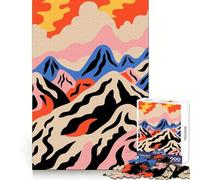 Abstract Mountain Landscape Jigsaw Puzzles 1000 Pieces for Teenagers Brain Skill Smooth Connection Pattern Build Art Decor (50x75cm)