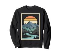 Abstract Mountain Landscape with River Sunset Sweatshirt