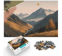 Abstract Mountain Landscape with Torn Paper Jigsaw Puzzle, 1000 Piece | For piece-by-piece progress, this adult jigsaw puzzle with 1000 pieces works for solo puzzling or shared time.