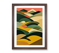Abstract Mountain Landscapes No.2 Framed Print | A2 Walnut Framed Wall Art | Ready to Hang | Abstract Landscape Picture | Living Room Bedroom Lounge Office