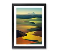 Abstract Mountain Landscapes No.6 Framed Print | A2 Black Framed Wall Art | Ready to Hang | Abstract Landscape Picture | Living Room Bedroom Lounge Office