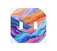 Abstract Mountain Peak Color Double Gang Toggle Light Cover Wall Plate Switch Decor Standard Size - 11.4x11.4cm
