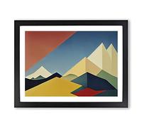 Abstract Mountain Range Vol.2 Framed Print | A3 Black Framed Wall Art | Ready to Hang | Abstract Landscape Picture | Living Room Bedroom Lounge Office