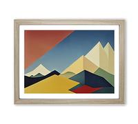 Abstract Mountain Range Vol.2 Framed Print | A3 Oak Framed Wall Art | Ready to Hang | Abstract Landscape Picture | Living Room Bedroom Lounge Office