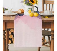 Abstract Mountain Table Runner 16x72 Inches Long Watercolor Sunset Impressionist Modern Cotton Linen Table Runner Burlap Style for Dinner Table Party Decor Tabletop Decorations