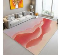 Abstract Mountains Gradient Area Rug 140 X 200 Cm Machine Washable Rug For Living Room Non Slip Non Shedding Area Rugs Soft Short Pile Carpet For Dining Room Office Red Pink