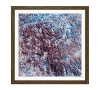 Abstract Mountains Texture Square Wooden Framed Wall Art Print Picture 16X16 Inch