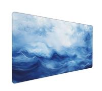 Abstract Mouse Mat 1000x500 mm Large Mouse Pad Blue Waterproof Desk Mat with Non-Slip Rubber Base, Smooth Surface to Improve Precision and Speed, xxl Gaming Mousepad for Computer, PC, Laptop 2S-818