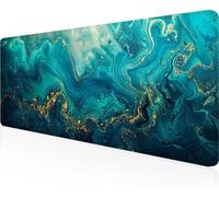 Abstract Mouse Mat 700x300x3mm Large Gaming Mouse Pad Green Keyboard Mat Stitched Edges, Non Slip Rubber Base, Waterproof Soft Cloth, Computer Accessories for Home Office Decor, Gifts PjY332 8-0