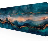 Abstract Mouse Mat 80 x 40cm Large Gaming Mouse Pad Green Keyboard Mat Stitched Edges, Non Slip Rubber Base, Waterproof Soft Cloth, Computer Accessories for Home Office Decor, Gifts PjY4464 0-2