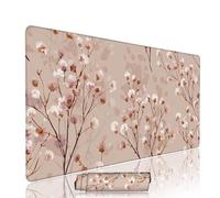 Abstract Mouse Mat Large Gaming Mouse Pad Flower Computer Keyboard Pads xxl 1000x400x3mm Waterproof Smooth Cloth Surface with Rubber Base Non-Slip Desk Matt with Stitched Edges for Office w-10305