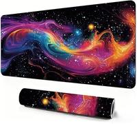 Abstract Mouse Mat XXL 1400x600x3mm Gaming Mouse Pad Starry Sky Desk Accessories, Extra Large Size Improve Mobility Accuracy and Speed, Desk Mat with Non Slip Base and Stitched Edge for Gaming DZ-112