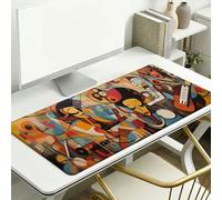 Abstract Mouse Pad 1000 x 500 x 3 mm Extended Large Mouse Mat, Keyboard Mousemat, Desk Mat Workspace with Anti-Slip Base & Anti-Fray Edges, Waterproof Desk Accessories for Work (Music_Copy) L-x1448