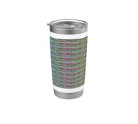 Abstract Multicolored Horizontal Stippled Band Design Stainless Steel Insulated Tumbler