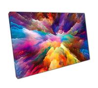 Abstract Multicolour Colour Burst Theme Artwork Creative Composition Style Wall Art Print On Canvas Picture For Home Office Decor 76x51cm (30x20In)
