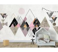 Abstract Multicolour Geometric Creative Art 3D Wallpaper Textured Silk Easy Install Living Room Sofa Bedroom Dining Room Home Decoration Wall-350cm×256cm