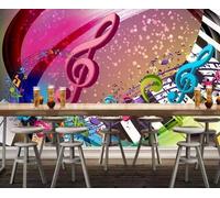 Abstract Multicolour Music Notes Piano 3D Wallpaper Luxury Home Dining Decor Paste Sofa Living Room The Wall for Bedroom Mural-200cm×140cm