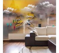 Abstract Multicoloured Mountain Peaks Trees Flying Birds 3D Wallpaper Luxury Home Dining Decor Paste Sofa Living Room The Wall for Bedroom Mural-430cm×300cm