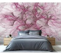 Abstract Murals Pink and Black Lines Art Deco Wallpaper Abstract Fluid Wallpaper Modern Art Bedroom Wall Paper for Bedroom Living Room Sofa Tv Background Large Wall Mural Poster 350X256cm