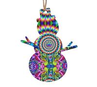 Abstract Mushroom Colorful Mandala Christmas Wooden Pendant, Stylish And Cute In Design, A Foil For The Festive Atmosphere