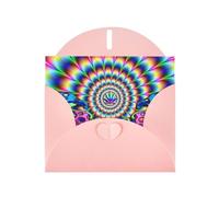 Abstract Mushroom Colorful Mandala Print Shimmer Blank Greeting Cards with Envelopes, Elegant DIY Invitations,Thank You Notes