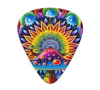 Abstract Mushroom Colorful Mandala Printed Custom 12 Pieces Guitar Pick In A Box,The Pick Makes Sound Clear, Ukulele, Electric Bass (0.46 0.71 0.96mm)