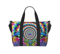 Abstract Mushroom Colorful Pattern Large Weekender Bag for Travel, Water-Resistant Duffle Bag, Print Adjustable Shoulder Strap,3-5 Day Overnight Bag for Men Women