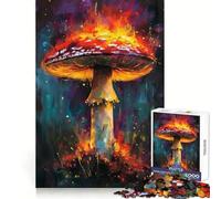 Abstract Mushroom Flames Jigsaw Puzzles for Adults1000 Pieces DownTime Game Calm Daily Fun Challenge Nice Art (50x75cm)