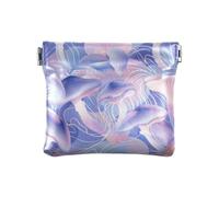 Abstract Mushrooms Digital Illustration Blue Pink White Fashion Small Leather Coin Purse Cute Change Holder Card Organizer for Women pequenos para