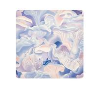 abstract mushrooms digital illustration blue pink white Self-Adhesive Toiletries Pouchs Cloth Toiletry Organizer Travel Wrap Camera Lens Cloth Wrapper Organizer Bags For Women Size 21.7x21.7in