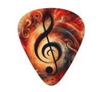 Abstract-Music-Art 12 Pack Guitar Picks With 3 Thicknesses And Storage Box, Abs Plectrums For Electric Bass Guitar Players