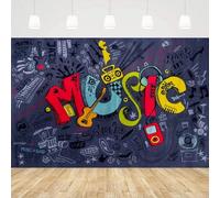 Abstract Music Art Photography Backdrop for Music Party Decor, Cool Music Elements Background, Poster, Photoshoot, Banner, Props 440x300CM