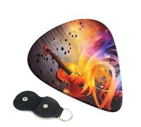 Abstract Music Guitar Plectrums, 6 Guitar Plectrums, Double Sided Printing, For Acoustic Guitar, Bass, Ukulele, Electric Guitar (0.46 Mm 0.71 Mm 0.96 Mm)