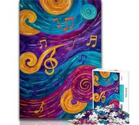 Abstract Music Notes JigsawPuzzle 1000 Pieces for Adults,Family Game Stress Reliever Difficult Challenge Secret Santa Gifts (75x50cm)