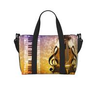 Abstract Music Print Gym Bag for Women, Weekender Overnight Bag,Personal Item Bag, Shoulder Bag for Women Men,One Size