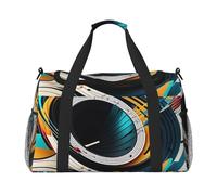 Abstract music Print Travel Duffel Bag for Men & Women, Foldable Travel Bags and Spacious Weekender Tote Bag for Storage Toiletry Luggage Personal Item, Black, L