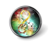 Abstract Music Symbol Badge Holder Exquisite Round Badge with Picture Pin DIY Button Badges Personalized Metal Button Pin Fashion Brooch Crafts Gifts Clothes Decorative Pins