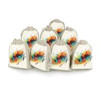 Abstract Music Themed 8 PCS Muslin Bags with Drawstring Sachet Bags Empty Small Cotton Drawstring Bag Muslin Reusable & Washable Cotton Bag for Herb Spice Candy Soap Jewelry Wedding Gift Pouches