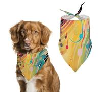 Abstract Music Themed Dog Bandanas for Feeding Grooming, Triangle Pet Bibs for Cats & Dogs Washable Fashion Pets Scarf for Party Travel 27.6 X 11.8 Inch