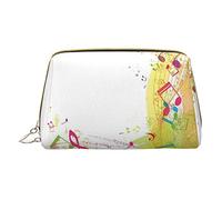 Abstract Music Themed Makeup Bag for Travel, Leather Cosmetic Bag Portable Toiletry Bags Cosmetic Cases for Women Men