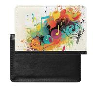 Abstract Music Themed Passport Holder & Travel Wallet Passport Cover Protector Essentials with Credit Card Slots
