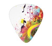 Abstract Music Themed Printed Guitar Picks 12-Piece Set - Comfortable, Versatile Plectrum for All Guitar Styles & Players
