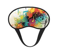 Abstract Music Themed Sleep Mask for Side Sleeper Eye Mask for Sleeping Light Blocking Soft Breathable Sleep Eye Mask for Women Men Adjustable Elastic Strap Travel Nap Blackout Eye Shade Cover