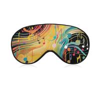 Abstract Music Themed Sleep Mask for Women Men, Soft Eye Mask with Adjustable Strap for Sleeping, Light Blocking Travel Blindfold for Nap Comfortable Eye Cover for Home Office