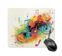 Abstract Music Themed Square Mouse Pad Portable Computer Mousepad with Non-Slip Rubber Base 18 * 22cm Ultra-Thin Gaming Mouse Mat for Computer Laptop Office Desk Accessories