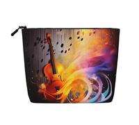 Abstract Music Toiletry Bags for Women, Portable Travel Cosmetic Bag, Daily Organiser with Zipper